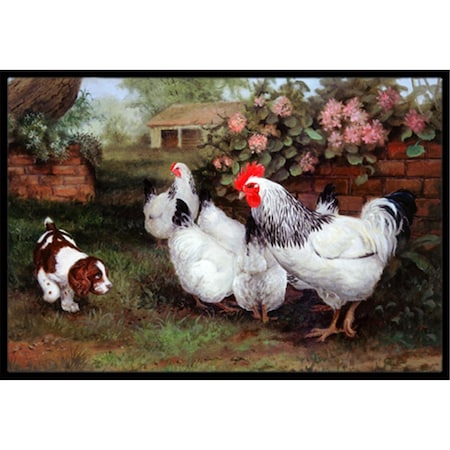 Chickens, Hens & Puppy Indoor Or Outdoor Mat, 24 X 36